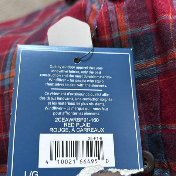 👛 (ANY 2/$25) WINDRIVER Red Plaid Short Sleeve Shirt NWT - Picture 6 of 10